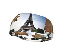Fascia per il sudore decorativa sportiva alla moda WHJSSF Torre Eiffel Parigi View Picture traspirante elastico adatto per ciclismo yoga corsa