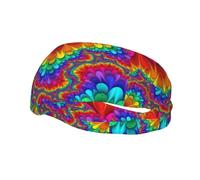 Fascia per il sudore decorativa sportiva alla moda YYHHAOFA Rainbow Tie Dye-Red Printed Fasce per uomini e donne