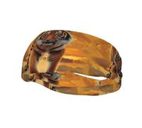 Fascia per il sudore decorativa sportiva alla moda YYHHAOFA Rising Sun Tiger stampata fasce per uomini e donne