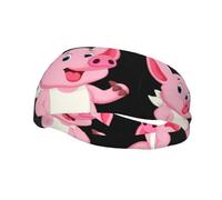 Fascia per il sudore decorativa sportiva alla moda YYHHAOFA rosa Little Pig stampato fasce per uomini e donne