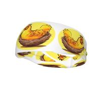 Fascia per il sudore decorativa sportiva alla moda YYHWHJDE Bird Nest Golden Chicken Pattern Fasce per uomini e donne