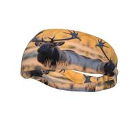 Fascia per il sudore decorativa sportiva alla moda YYHWHJDE Bull Elk Pattern Fasce per uomini e donne