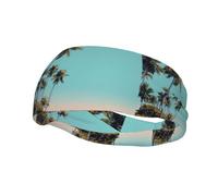 Fascia per il sudore decorativa sportiva alla moda YYHWHJDE con alberi di cocco in riva al mare Fasce per uomini e donne