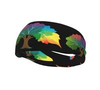 Fascia per il sudore decorativa sportiva alla moda YYHWHJDE foglie cadute colorate come un motivo arcobaleno Fasce per uomini e donne