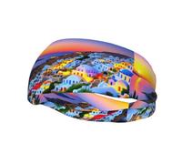 Fascia per il sudore decorativa sportiva alla moda YYHWHJDE Grecia Island Sunset Landscape Pattern Fasce per uomini e donne