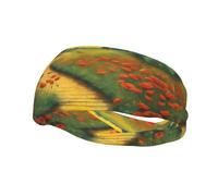 Fascia per il sudore decorativa sportiva alla moda YYHWHJDE Papaveri Campo Giallo Mattoni Road Pattern Fasce per uomini e donne