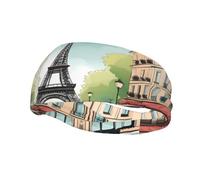 Fascia per il sudore decorativa sportiva alla moda YYHWHJDE Romantic Parigi Torre Eiffel modello bicicletta fasce per uomini e donne