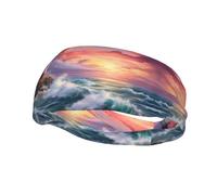 Fascia per il sudore decorativa sportiva con immagine di BROLEO Faro Diamond Painting - Elastica, traspirante, morbida e traspirante, fascia per capelli per uomini e donne
