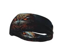 Fascia per il sudore decorativa sportiva con immagine di gufo notturno BROLEO - Fascia elastica, traspirante, morbida e traspirante per uomini e donne