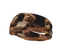 Fascia per il sudore decorativa sportiva YYHHAOFA Squirrel Mopping The Floor Stamp - elastica, traspirante, morbida e traspirante fascia per uomini e donne