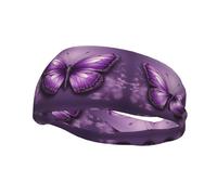 Fascia per il sudore decorativa YYHWHJDE bella viola farfalla Art Pattern Fasce per uomini e donne