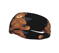 Fascia per il sudore decorativa YYHWHJDE Little Brown Bear on the star Pattern Fasce per uomini e donne
