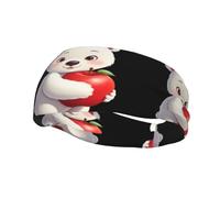 Fascia per il sudore decorativa YYHWHJDE Little White Bear e Red Apple Pattern Fasce per uomini e donne