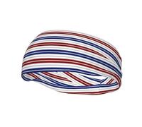 Fascia per il sudore per uomini e donne, con stampa a righe rosse, blu, bianche, grigie, per corsa, fitness, yoga, ciclismo, antisudore antiscivolo