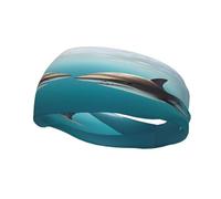 Fascia per il sudore sportiva con due squali sul fondo del mare, unisex per uomini e donne, elastica, traspirante e traspirante