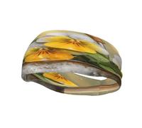 Fascia per il sudore sportiva con fiori nella pioggia, unisex, elastica, traspirante e traspirante