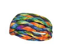 Fascia per il sudore sportiva con squame di pesce arcobaleno, leggera, elasticizzata, traspirante, assorbe l'umidità per uomini e donne