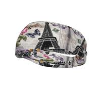 Fascia per il sudore sportiva con stampa torre e auto, per uomini e donne, traspirante, antiscivolo, durevole e di lunga durata