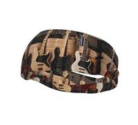Fascia per il sudore sportiva decorativa AEKGOHP Guitar Bass Music Instruments Stampato - Elastica, traspirante, morbida e traspirante fascia per uomini e donne