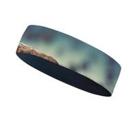 Fascia per il sudore sportiva per uomo e donna, traspirante, fascia per il sudore, color caffè tra le gocce di pioggia, fascia elastica per capelli, per yoga, tennis, corsa, basket, allenamento