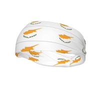 Fascia per il sudore versatile con immagine della bandiera di Cipro BROLEO - Fascia elastica e traspirante per yoga, fitness