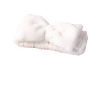 Fascia per il trucco Papillon Fascia for capelli morbida for in microfibra for il lavaggio del viso for trucco Fasce for la cura della pelle delle donne Velluto corallo(White)