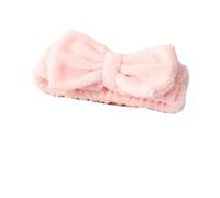 Fascia per il trucco Papillon Fascia for capelli morbida for in microfibra for il lavaggio del viso for trucco Fasce for la cura della pelle delle donne Velluto corallo(Pink)