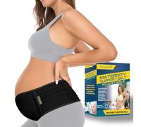 Fascia per la pancia per la gravidanza, supporto per la schiena, supporto per la schiena, per alleviare il dolore alla schiena, pelvico, per il recupero della gravidanza (nero, taglia unica)