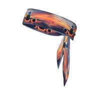 Fascia per la testa con stampa di aeroplano tramonto cielo, cravatta ninja karate, fasce per il sudore atletiche, fascia per la testa per allenamento traspirante