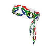 Fascia per la testa con stampa mappa della bandiera del Sudafrica, unisex, fascia per il sudore per adulti, traspirante, per allenamento, corsa, allenamento, yoga