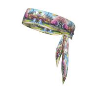 Fascia per la testa sportiva con motivo unicorno e fata. Comoda, traspirante, alla moda, unisex, adatta per corsa, yoga, fitness e altri sport.