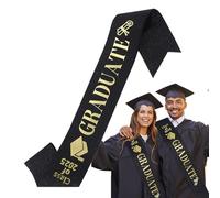 Fascia per laurea 2025 - Fascia classe 2025 | Fascia per anziani classe 2025 | Cintura per galateo a nastro | Cinturino per stola dorata di laurea | Puntelli per cabina fotografica per scuola materna