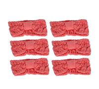 Fascia per microfibra elastica elastica bowknot fasces di assorbimento d'acqua tra comodo per il trucco che lava lo spa spa (Rosa rosso)