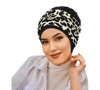 Fascia per musulmana turbante floreale sciarpa copricapo street style cappello elegante accessorio donna (White, One Size)