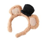 Fascia Per Orecchie Da Orso - Cerchi In Pelo Di Animale Di Peluche, FasciaPer Il Viso Di Orso Animale, Adorabile Copricapo Cosplay Con Fascia Elastica | Accessorio Per costumee In Morbido Pel