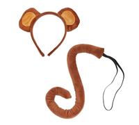 Fascia per orecchie di scimmia - Costume da scimmia per orecchie di animali in tessuto | Orecchio in peluche e abito da coda riccio | per cosplay in morbido peluche per ragazze ragazzi, Cad