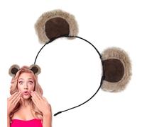 Fascia per orecchie d'orso marrone | regolabile soffice e divertente | clip orecchie d'orso costume - per donne e ragazze per Natale, compleanno, festa, servizio fotografico e quotidiano