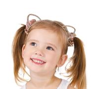 Fascia per orecchie per gatti, fascia per le orecchie degli animali, fascia per le orecchie di gatto, con paillettes, per capelli, per capelli