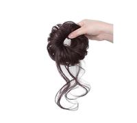 Fascia per parrucca a coda lunga con barba di drago, fascia per chignon, accessori per capelli finti per acconciature Updo (marrone scuro)