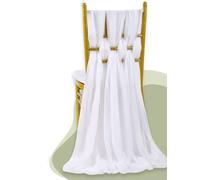 Fascia per sedia, 12 pezzi, in chiffon, 30 x 270 cm, decorazione per matrimoni, eventi, runner da tavolo, accessori per feste, eleganti accessori per banchetti
