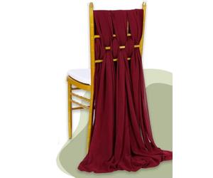 Fascia per sedia, 12 pezzi, in chiffon, 30 x 270 cm, decorazione per matrimoni, eventi, runner da tavolo, accessori per feste, eleganti accessori per banchetti