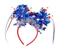 Fascia per stelle per l ' indipendenza, Red and silver color | Comodi accessori per capelli in plastica per adulti, bambini eventi familiari Accessorio leggero per tutte le