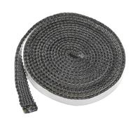 Fascia per stufa a legna, corda sigillante 3/5"x118.1" con adesivo [Nero]