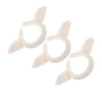 Fascia Pezzi per in Chioma 3 Agnello Orecchie Peluche | Colore Beige, Corna Stilizzate di Pecora, Uso Quotidiano e Lavaggio Viso, Adatta ad Adulti e Donne