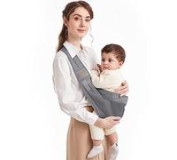 Fascia Porta Bebe, Marsupio Neonato Mumgaroo, Fascia Neonato Multifunzionale On the Go,Marsupio Neonato 0-36 mesi, Tutte le Stagioni, Fino a 15kg, Grigio