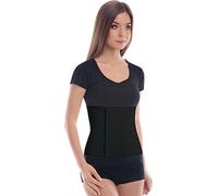 Fascia post operatoria- Fascia dopo parto-Fascia contentiva- Cintura post operatoria- Pancera Addominale Per Compressione Сon Cottone -Altezza 24 cm UNISEX Uomo Donna-X-Large, Nero