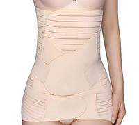Fascia Post Parto Recupero 3 in 1 Cintura Post Partum Cesareo/Naturale Addome Cintura Fascia Post Operatoria Addominale Pancia/Vita/Pelvi Supporto Cintura Traspirante Elastica (Beige, XL)