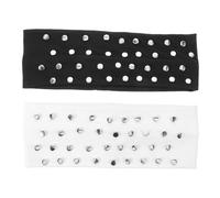 Fascia Punk Vintage a Rivetti 2 Pezzi Elastico | Stile Rock Gotico, Controllo dei Chioma Lunghi, per Servizi Fotografici e Feste