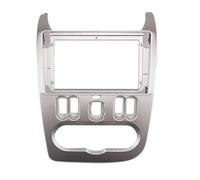 Fascia Radio Per Renault Per Logan 2009-2013 Per Sandero 2007-2011 Fascia del pannello radio(Cornice argento)
