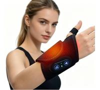 Fascia ricaricabile riscaldante per mano e polso con vibrazione - ricaricabile - calore regolabile - 3 livelli di vibrazione - Taglia unica, Nero